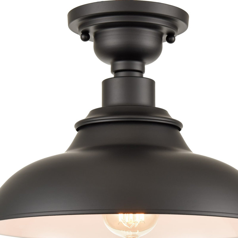Plafonnier semi-encastré 12 lumières Flavia Farmhouse, Noir