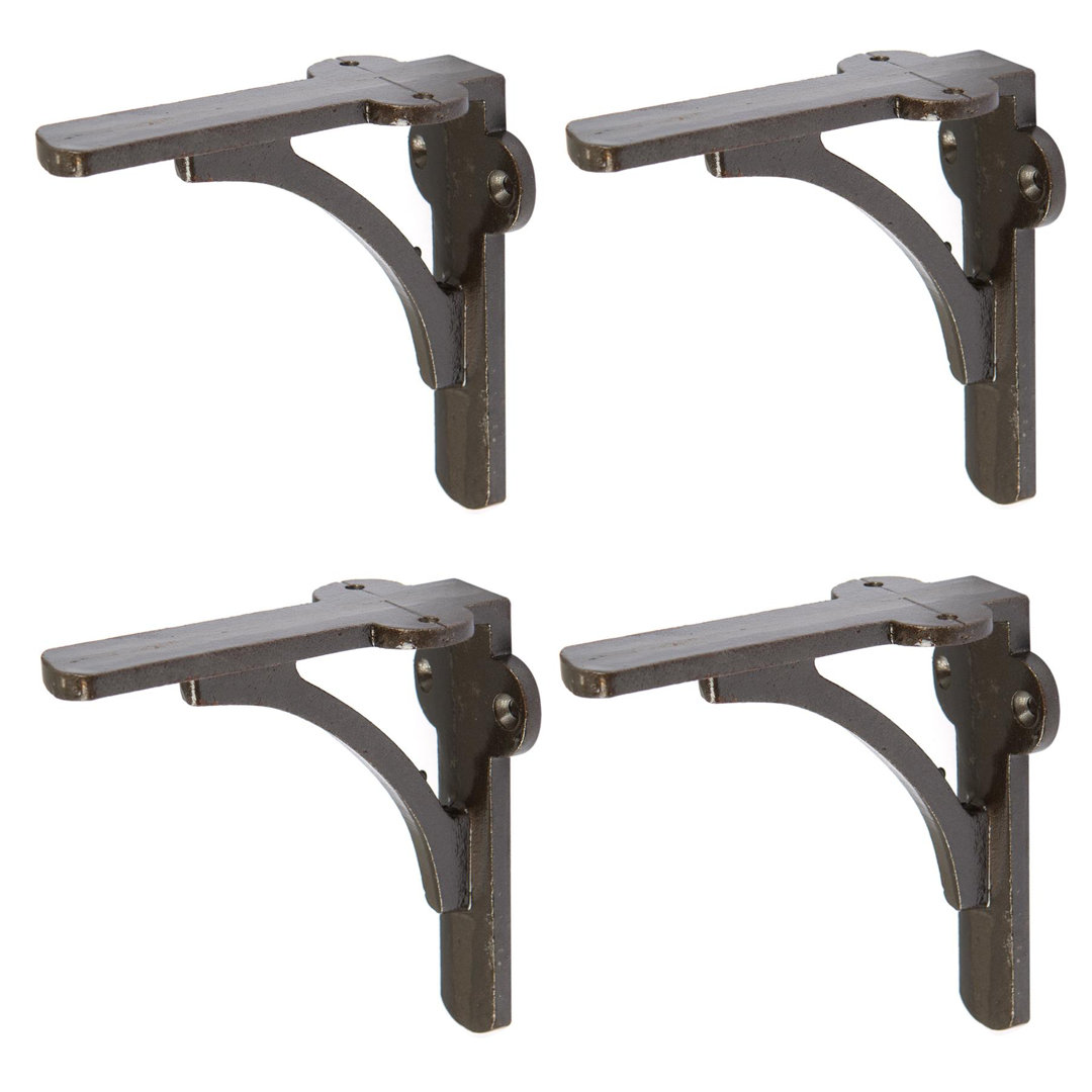 Hammer & Tongs - Curved Iron Shelf Bracket - D100mm - Raw
