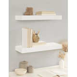 Havlock Modern Floating Shelves Set Of 2, Functional Wall Shelves For Bathroom And Kitchen Storage And Display