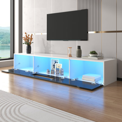 Meuble télé ultrabrillant avec DEL à changement de couleur Steven