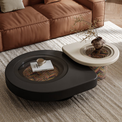 Italian-style minimalist wooden coffee table