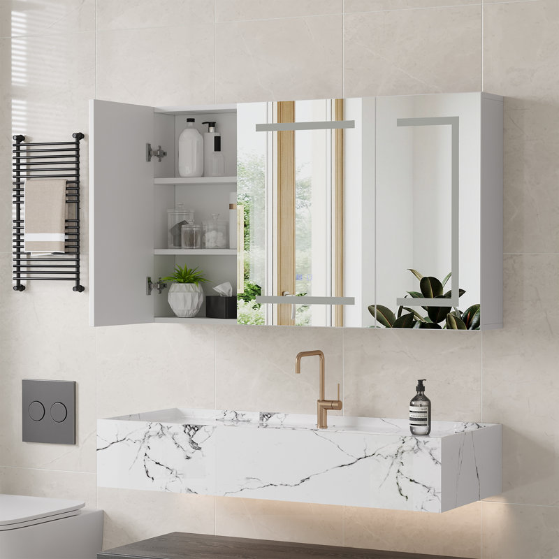 Rectangle Wall Mirror with Cabinet