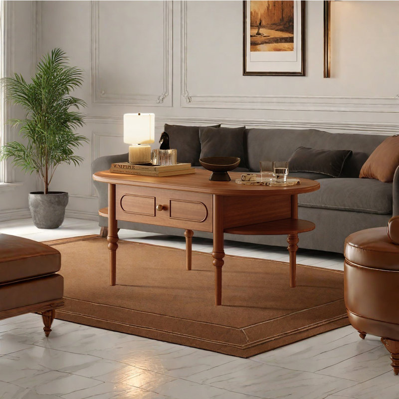 American style retro solid wood coffee table