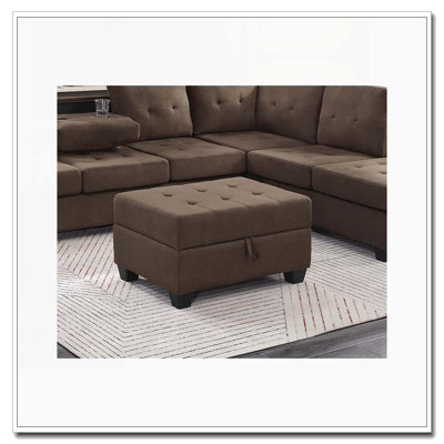 Repose-pieds de rangement moderne avec dessus capitonné
