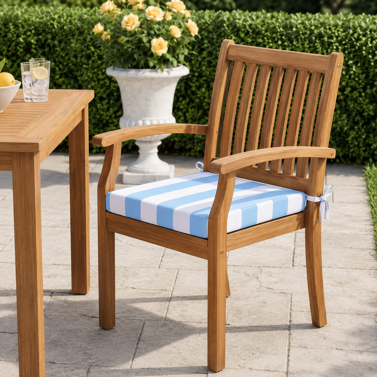 19" Sunbrella® Dining Chair Cushion, Sunbrella® Refuge Ocean