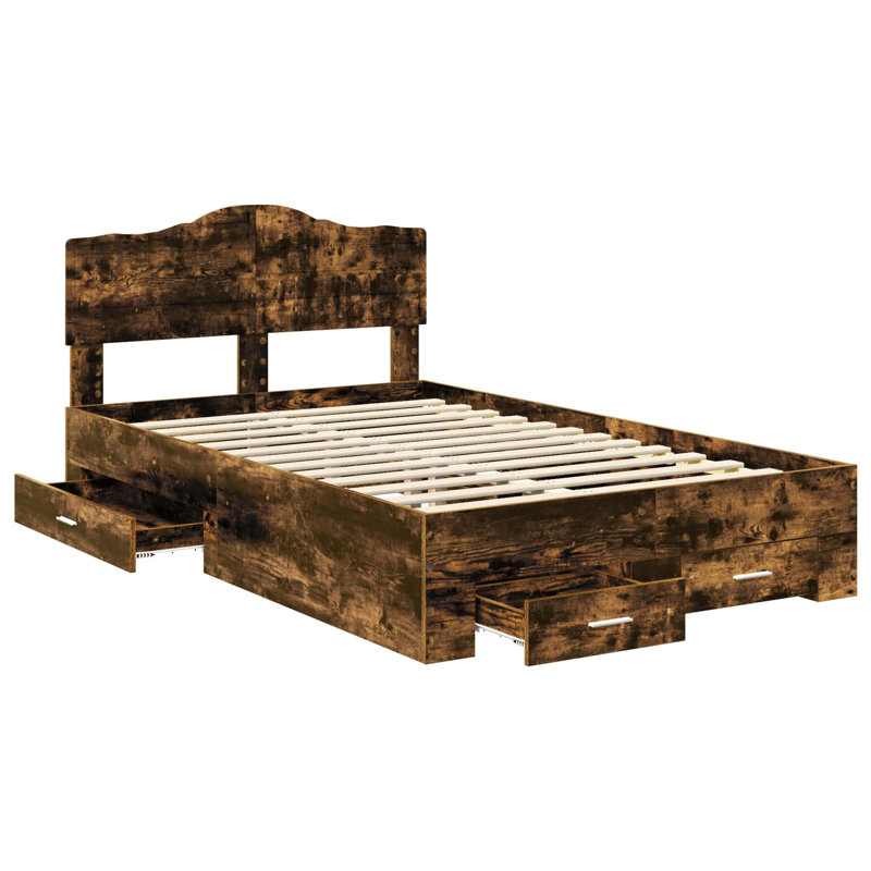 Bed, Smoked Oak, Small Double (4')