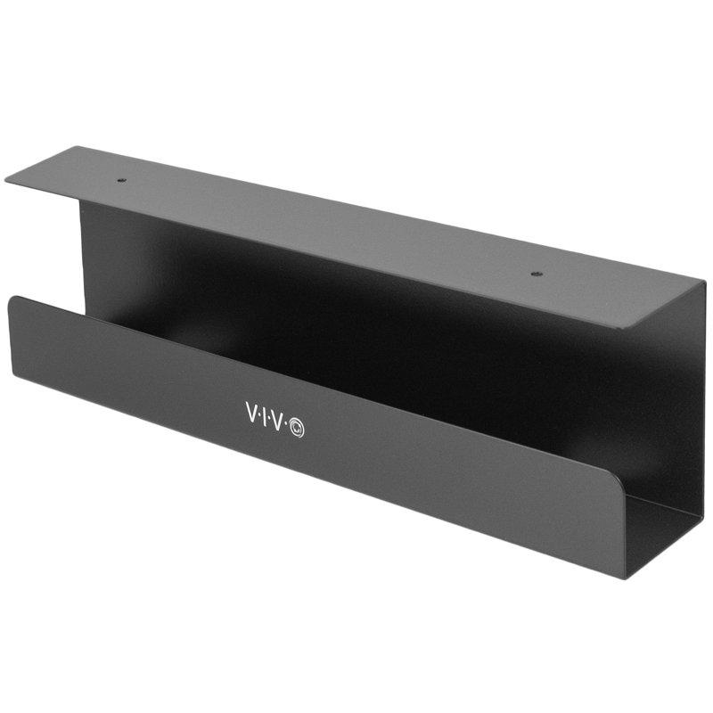 VIVO Black Metal Under Desk Cable Management Tray