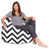 Toile avec chevrons noir et blanc