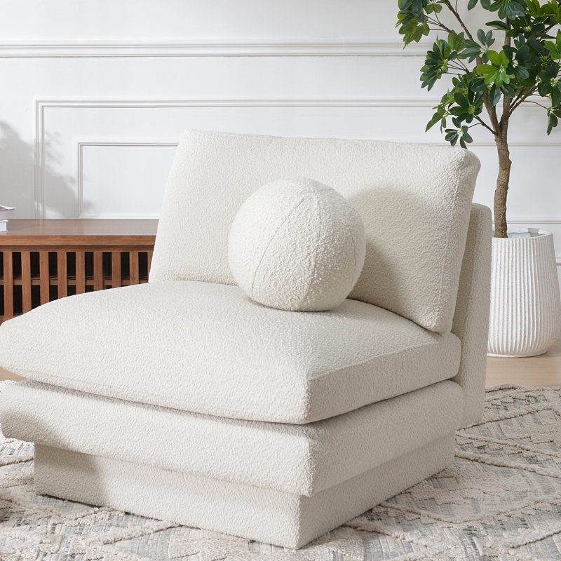 Coussin amovible et réversible, Crème, H 9 po x l 9 po
