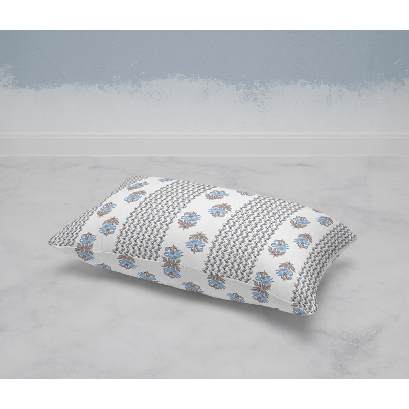 Anemone Artistry  Rectangular Throw Pillow, Blue/White