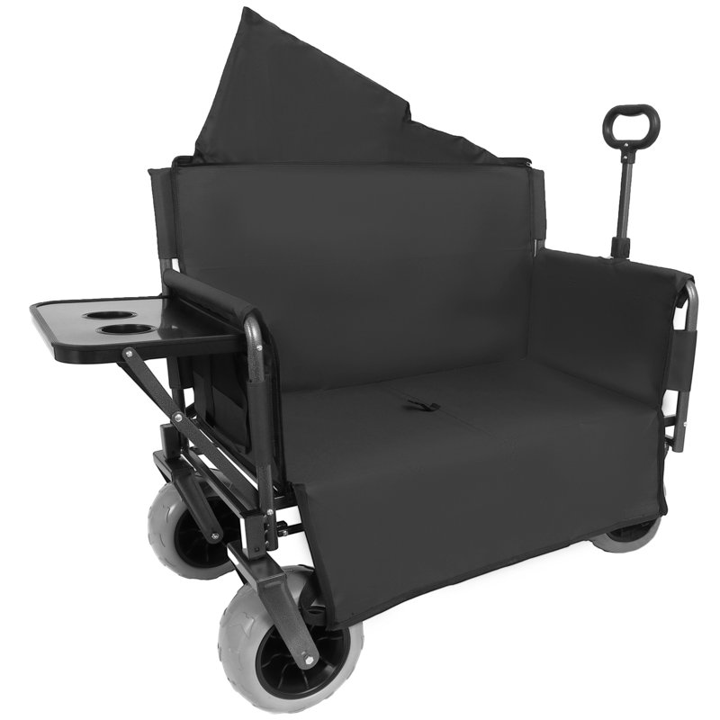 Le chariot pliable 3-en-1 se convertit en un chariot de chariot pliant convertible avec un plateau pliable monté à l'arrière
