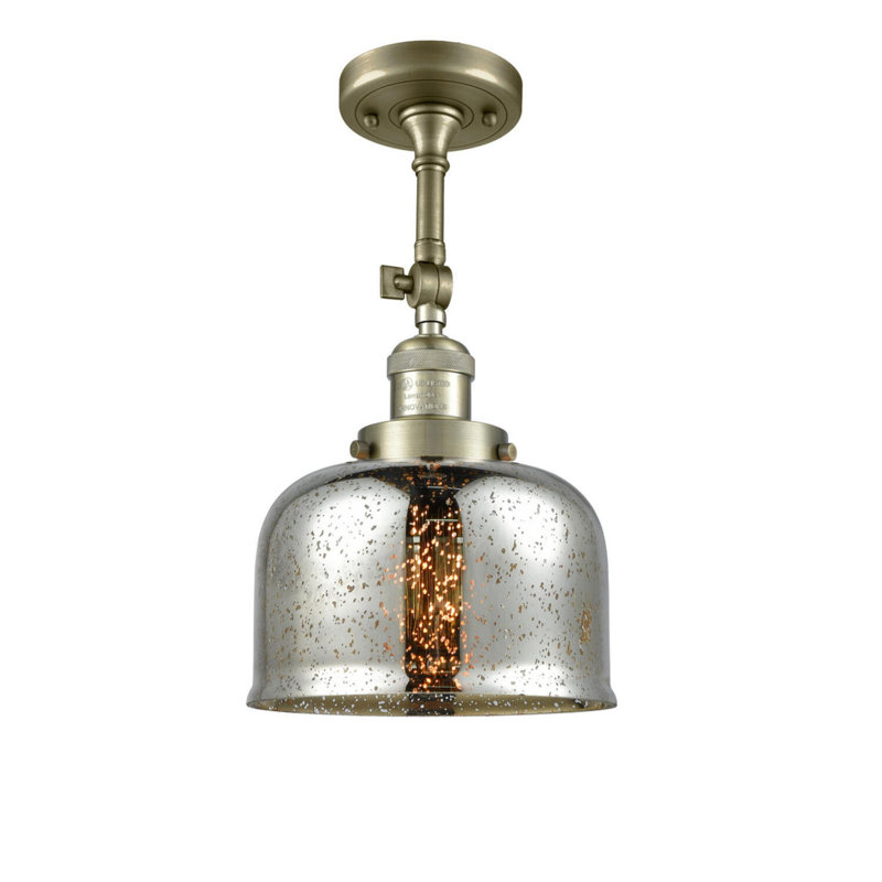 Bell - 1 Light 8" Sconce, Silver Mercury, Antique Brass, No Bulb Included