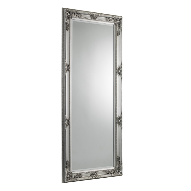 Vigue Wood Flat Floor Mirror, Pewter