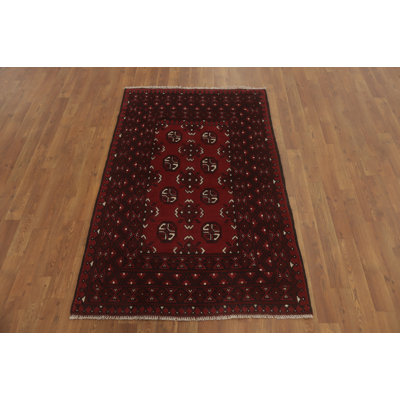 Tribal Red Oriental Afghan Rug 3x5