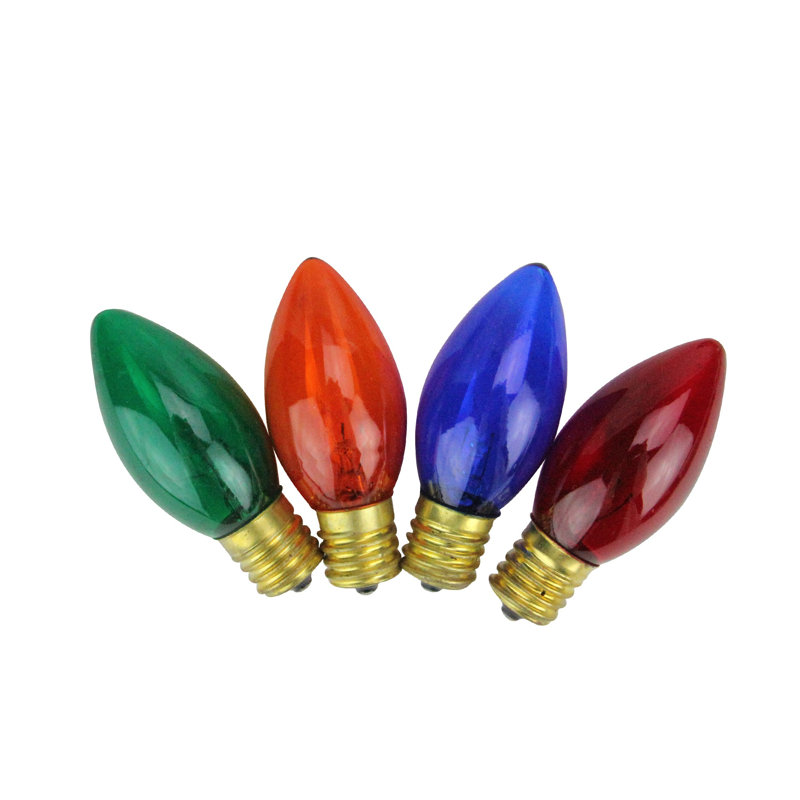 Ampoules incandescentes transparentes multicolores C7