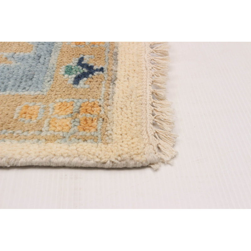 Tapis moderne en laine noué à la main Oushak crème 9 pi 1 po x 11 pi 9 po