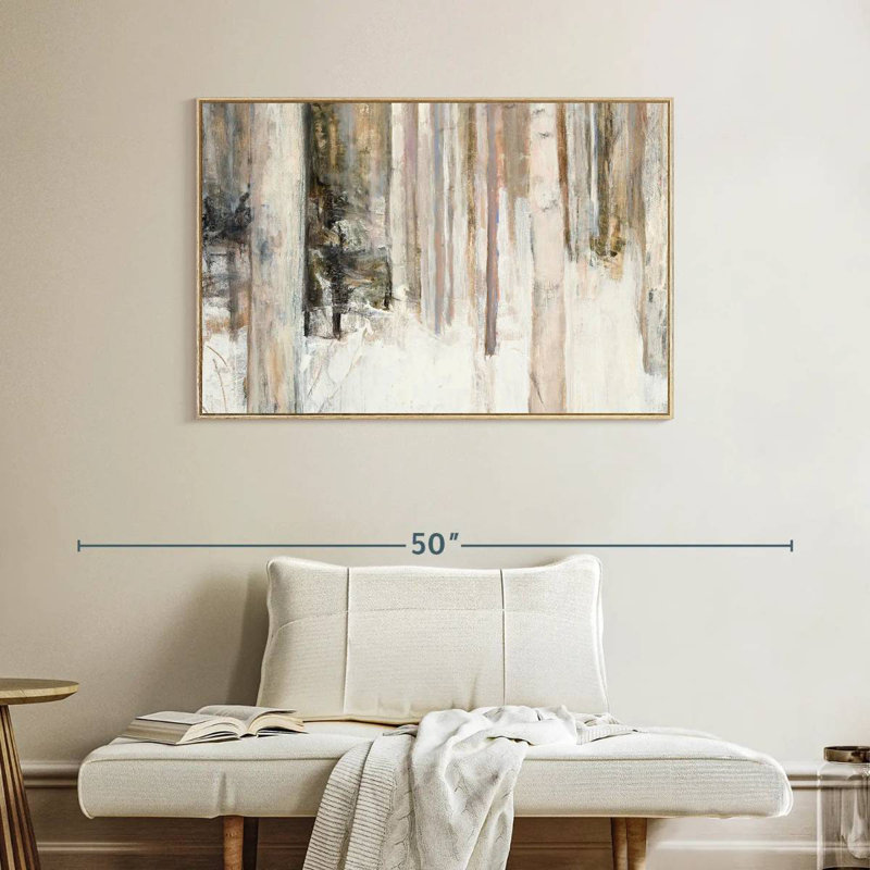 Lumière chaude d'hiver II, Cadre flottant en bois naturel, 40 po x 27 po