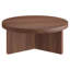 Table basse de 36 po de largeur avec base cannelée - Centre de table scandinave en bois de noyer satiné | Holm-690300347-715092813
