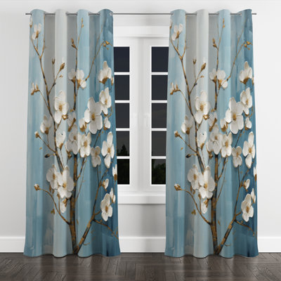 Ayeleen - Rideau à œillets Dogwood - Rideau occultant à motif floral - 1 panneau
