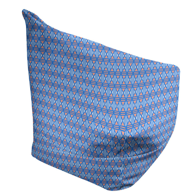 Petite chaise à sacs à billes & Leffel, H 86 po x L 27 po x P 43 po, Bleu / orange, Rembourrage poly
