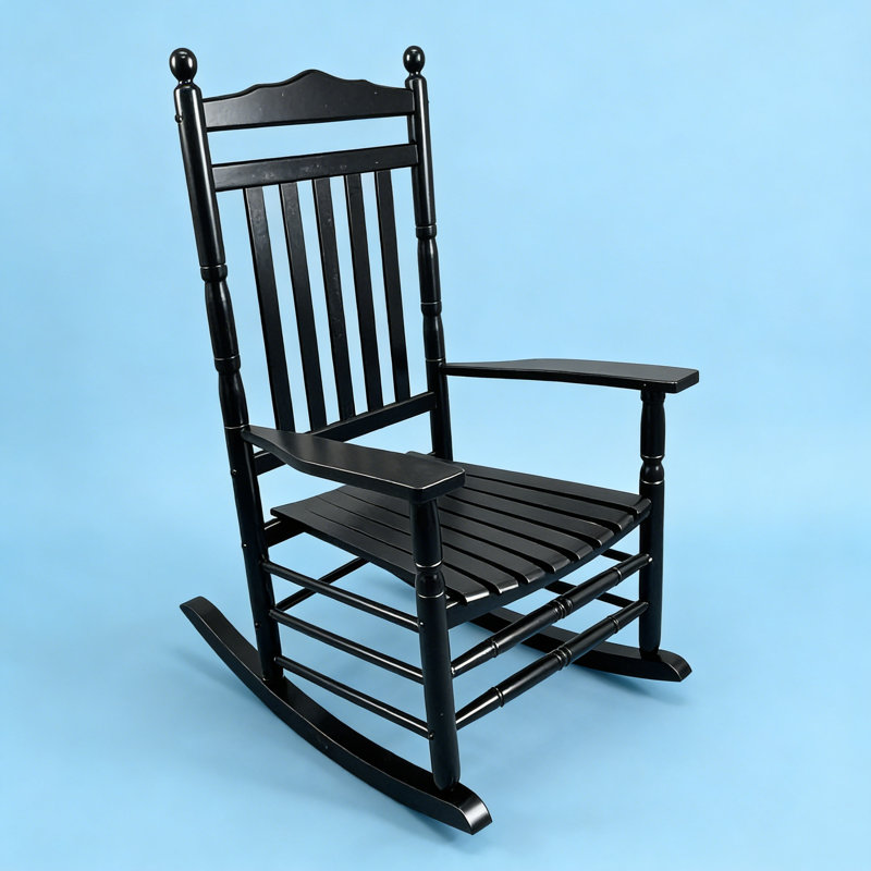 Chaise berçante pour le balcon, pour l'intérieur et l'extérieur, Noir
