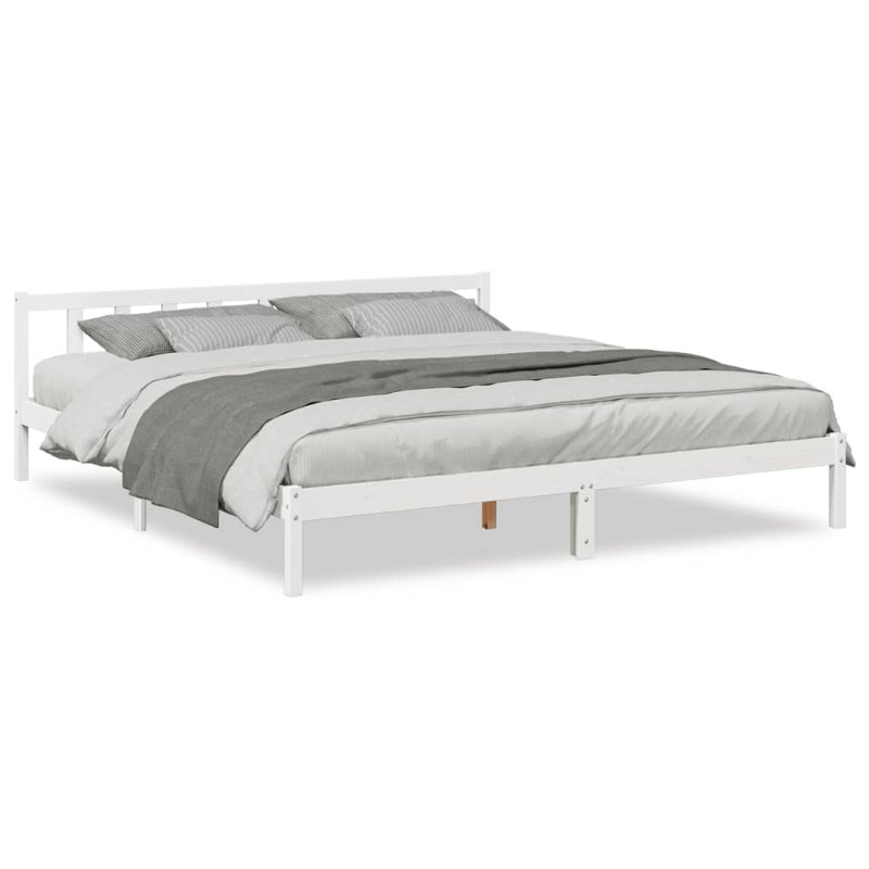 Deron Solid Wood Bed, white, 180 x 210 cm