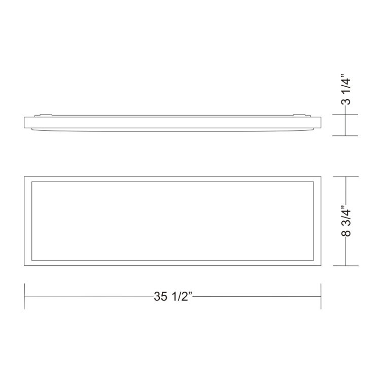 Flat R 1 - Light 35.5'' Simple Square / Rectangle Flush Mount