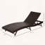 Chaise longue de patio en rotin PE avec 5 positions d'inclinaison et coussin