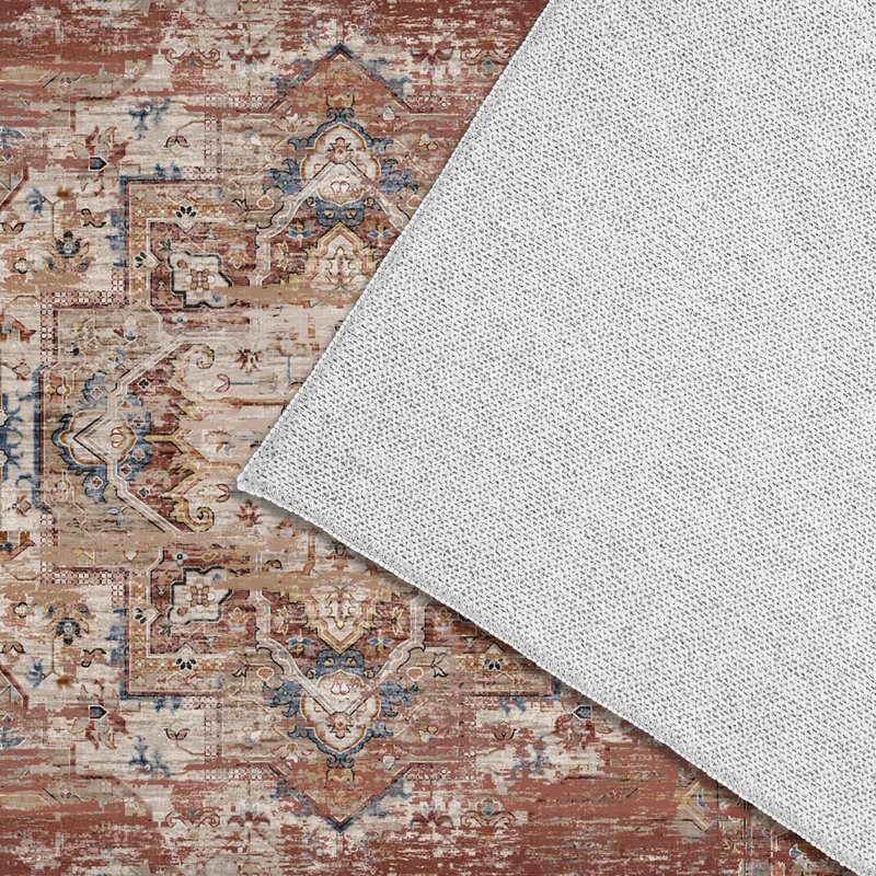 Bimlesh Rectangle Reddish brown Area Rug - Washable, Foldable, Non-Slip Area Carpet for Living Room, Rectangle 8' x 10'