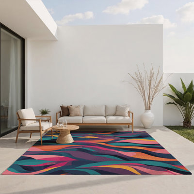 Tapis intérieur et extérieur Neon Warp