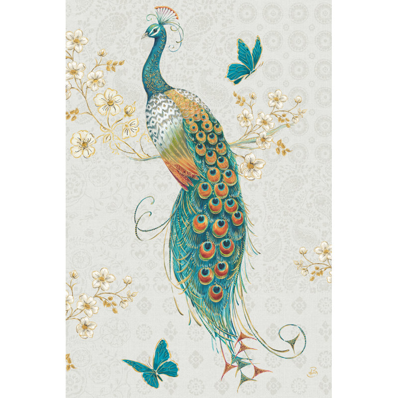 Ornate Peacock IXA by Daphne Brissonnet - Wrapped Canvas Art Prints, 122cm H x 81cm W x 3.8cm D