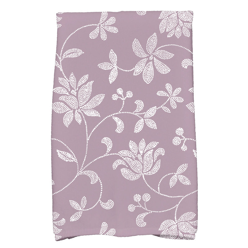 Floral Tea Towel Kitchen Towel, Lavender