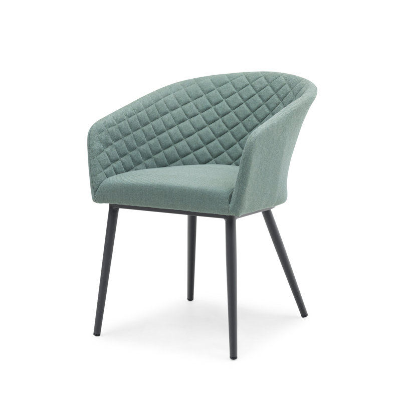 Ambition Patio Dining Side Chair with Cushion, Green Polyester/Polyester Blend