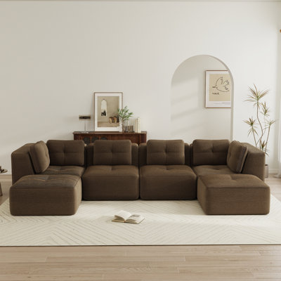 153" Modern U-Shaped Modular Sectional Sofa