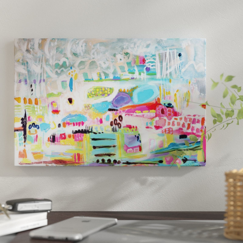 « abstract clouds », impression sur toile, H 18 po x l 26 po x p 1,5 po, Toile avec cadre noir, Pas de tapis