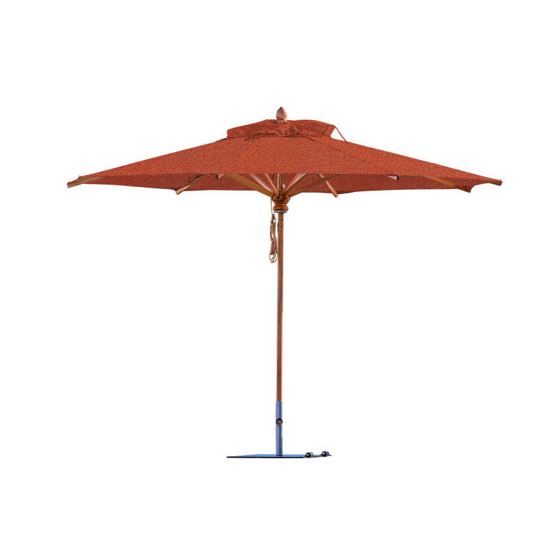 Safari 11.5' Round Umbrella, Square Metal w/ wheels+2.25" Stainless Steel Tube, 99.6" H x 137" W x 137" D, Tuscany