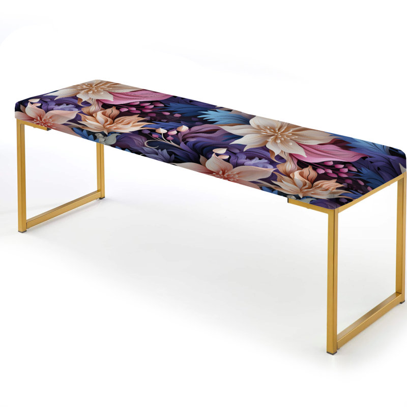 Zen Tranquility Paisley Pattern - Paisley Upholstered Gold Bench