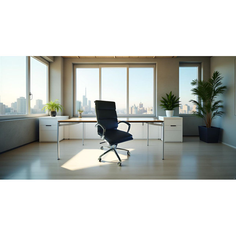 Chaise de bureau Liberty Mid-Century Liberty, Noir, 27"