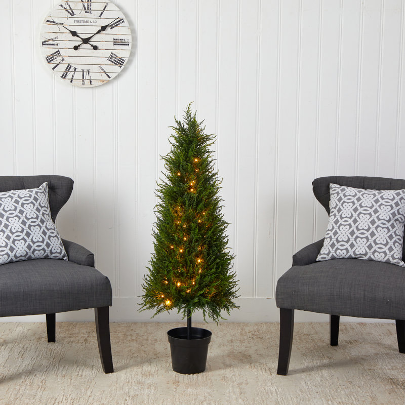 3.5ft. Cypress Artificial Tree with 350 LED Lights UV Resistant (Indoor/Outdoor)