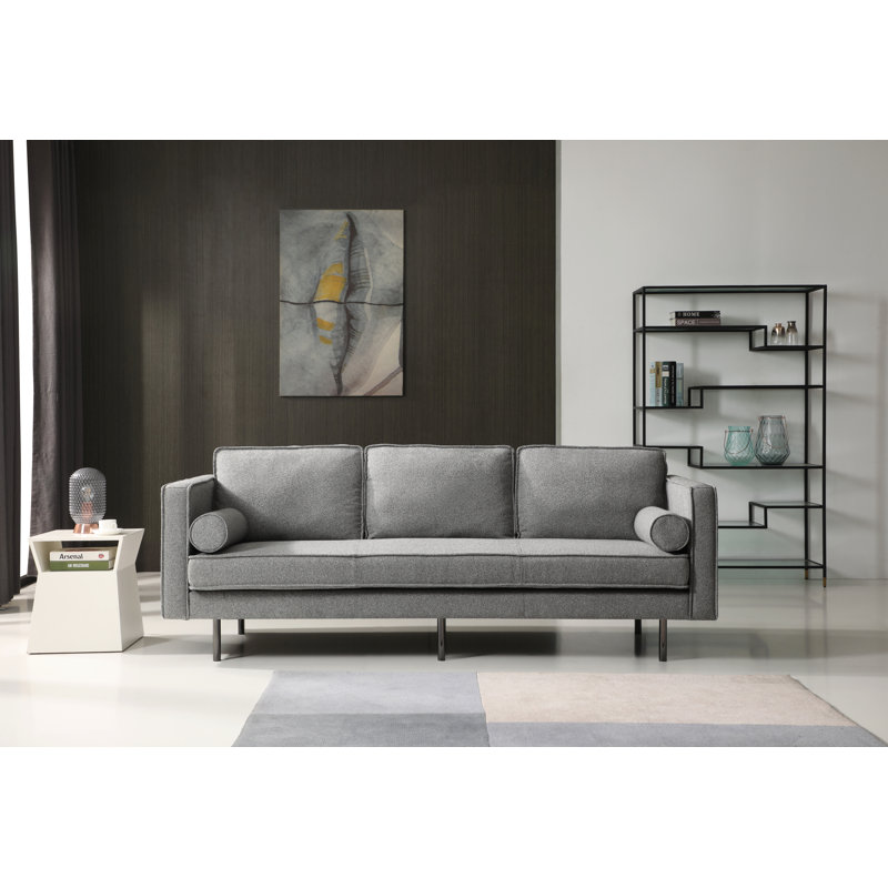 Alicea 89'' Upholstered Sofa, Gray/Black