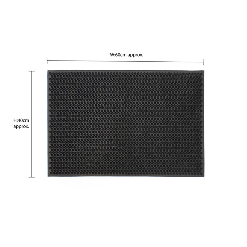 Condor Non-Slip Doormat, 1cm H x 60cm L x 40cm W, Black