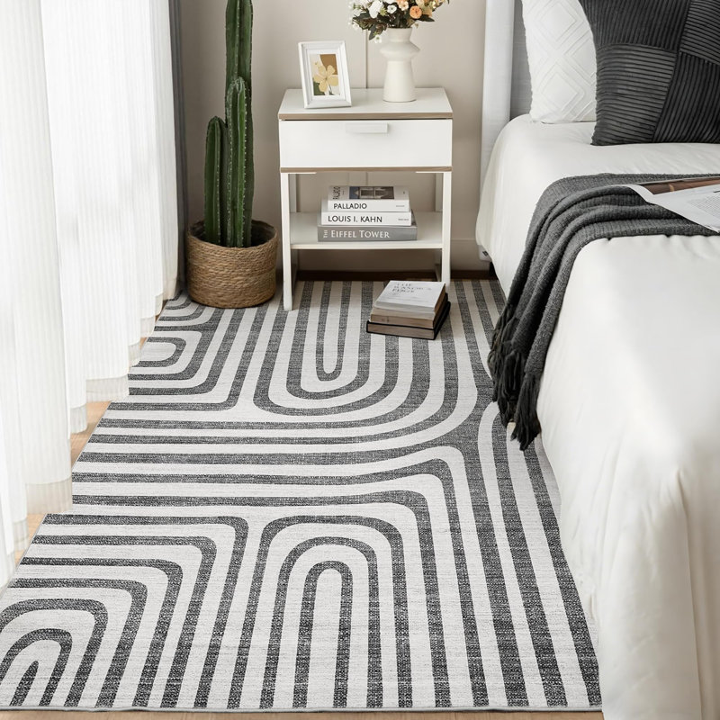 Area Rugs, Abstract Modern Washable Rugs, Non-Slip Low-Pile Soft Floor Carpet for Bedroom, Living Room, Dining Room