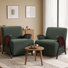 Fauteuil d'appoint rembourré moderne de 27 po de largeur, fauteuil en bois massif (ensemble de 2)