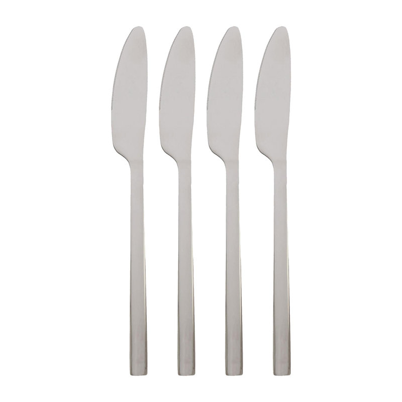 Stainless Steel Dinner Knives - 21cm - Pack of 4, Silver