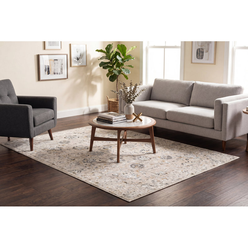 Annalise 7604-180 crème / beige, Rectangle 5 pi 3 po x 7 pi 7 po