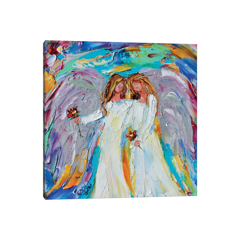 Angel Besties by Karen Tarlton - Wrapped Canvas Painting, 30.48 cm H x 30.48 cm W