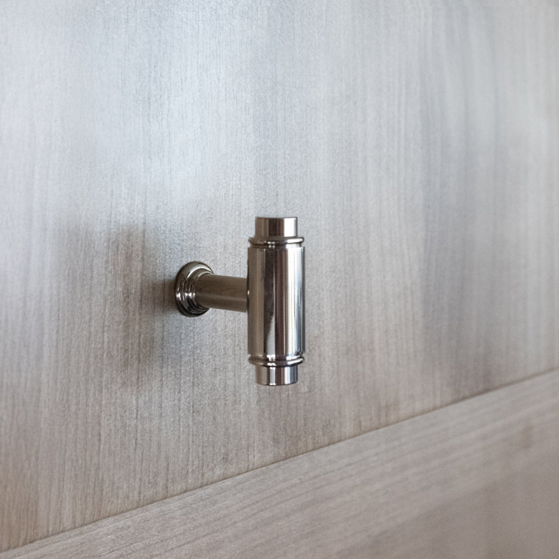 Cylinder 1 5/8" Length Bar Knob, 1.63" H x 0.59" W x 1.44" D, Polished Nickel