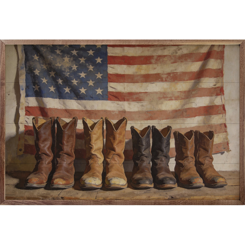 Old Americana Boots, 16" H x 24" W