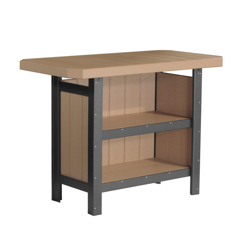 Ascot Rectangular Outdoor Bar Table , 57'' in. W 30'' in. D, Black, Cedar