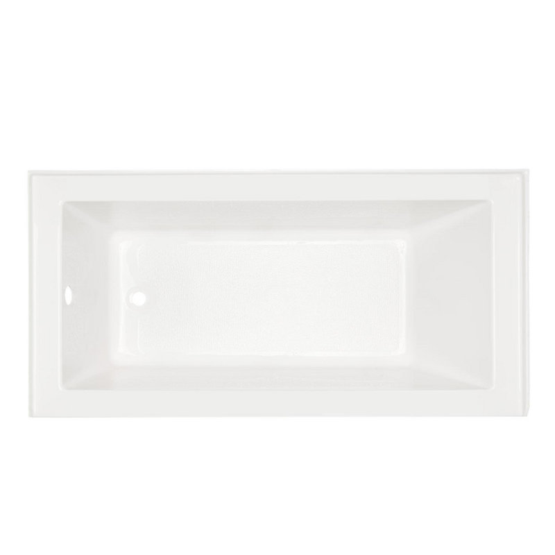 60" X 32" Sitka Acrylic Alcove Soaking Tub, Blanc, Gauche